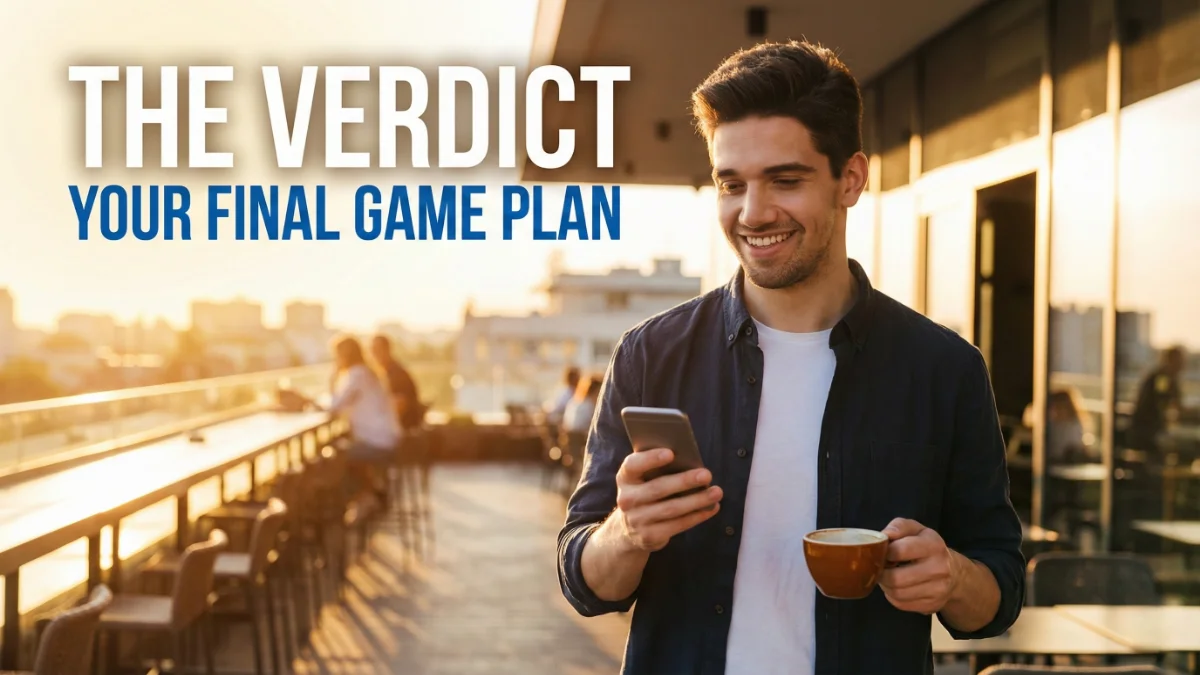 A confident man ready to ask a girl out, representing the conclusion of the dating advice article.