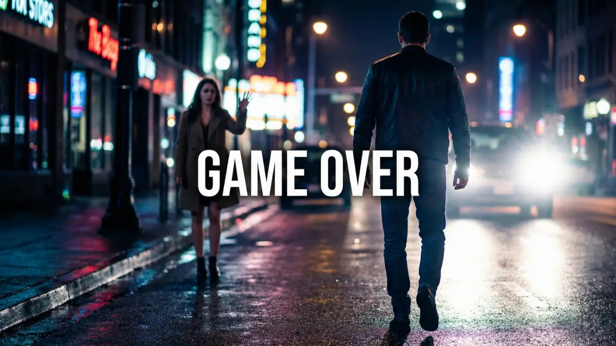 Man walking away from a woman, choosing dignity over friendzone.