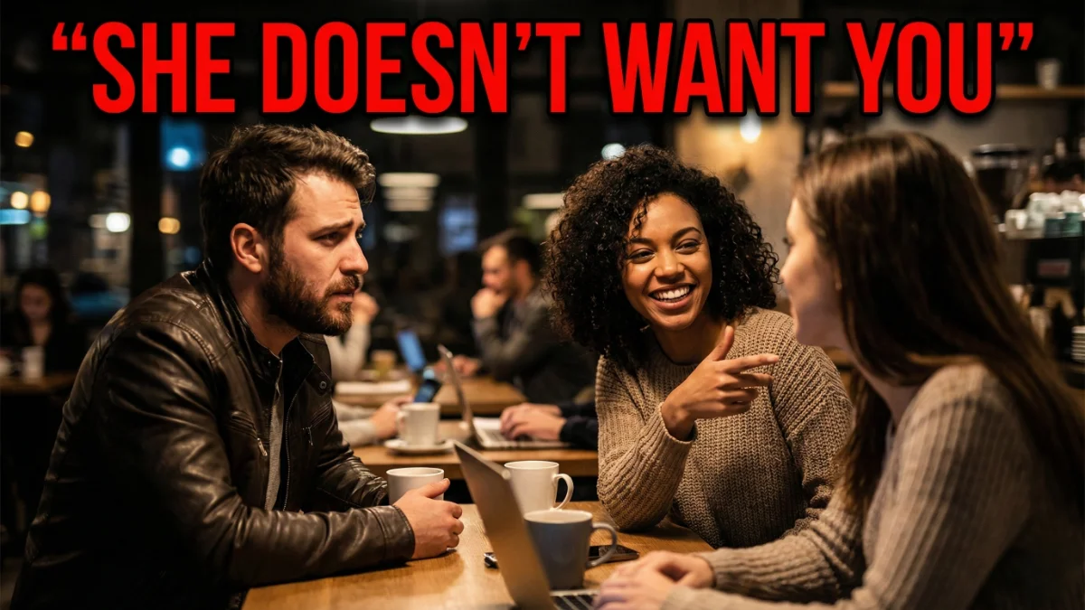 Woman introducing her friend to a man who looks disappointed.